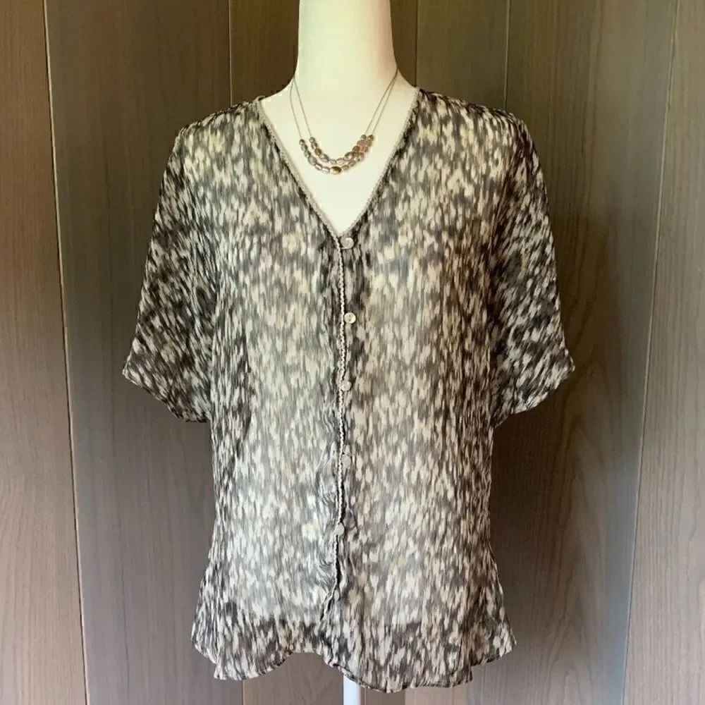 Converse One Star T-shirt Sheer Blouse Small